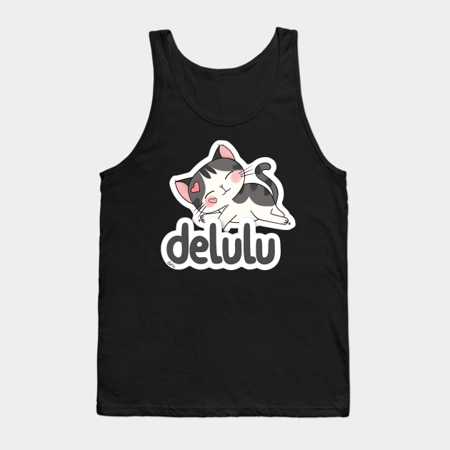 Delulu Cat Tank Top by MaystarUniverse